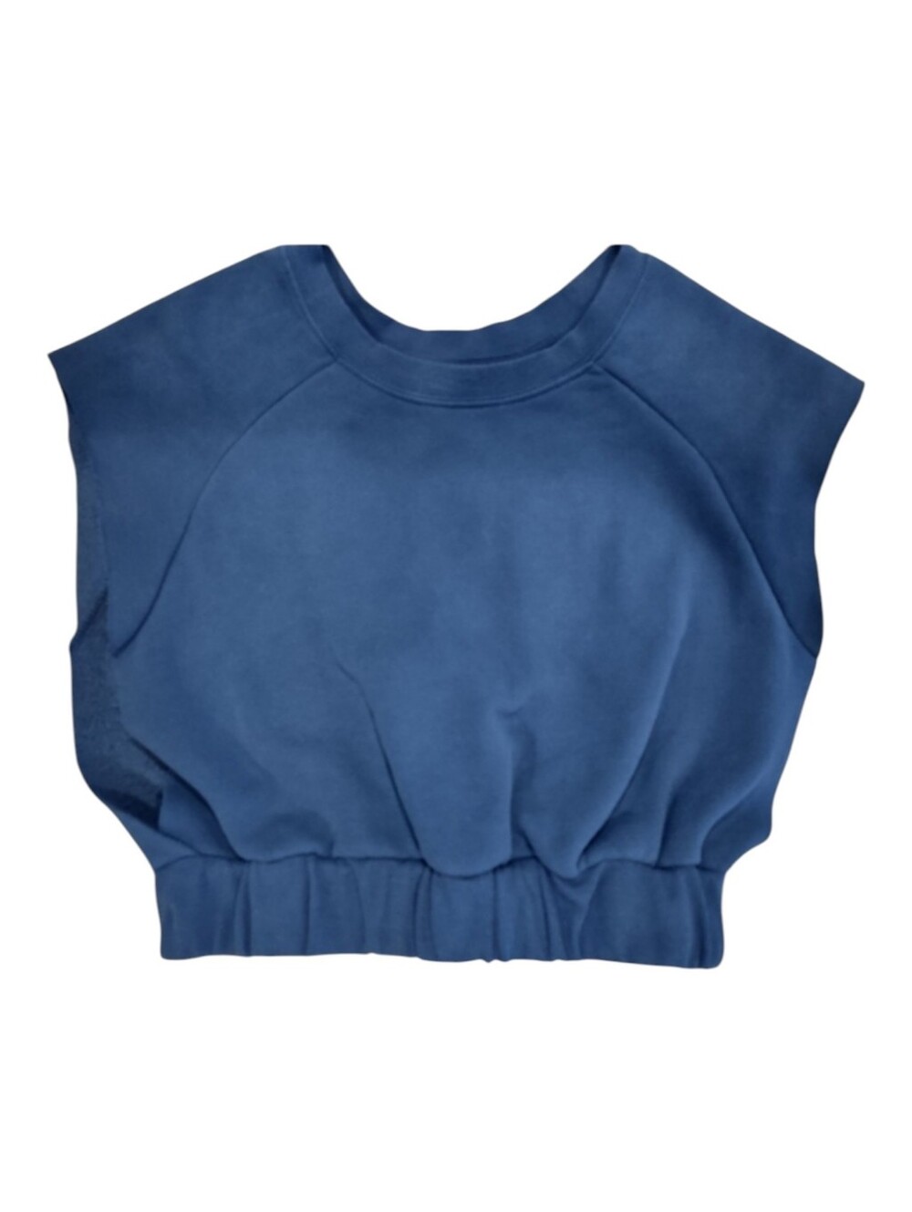 Silence + Noise Blue Cropped Split Side Muscle Sweatshirt Workout Top Women's XS